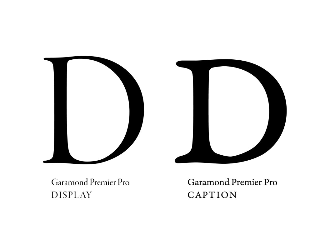 Two versions of Adobe Garamond Premier shown side by side