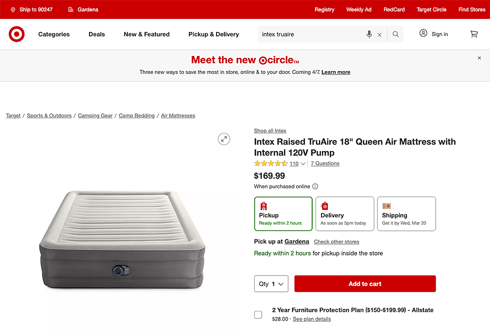 TruAire listing on Target.com