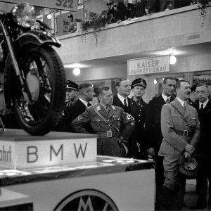 BMW motorcycle with the members of the Nazi party
