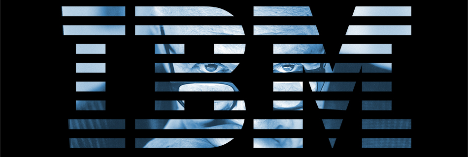 Paul Rand seen through the IBM logo