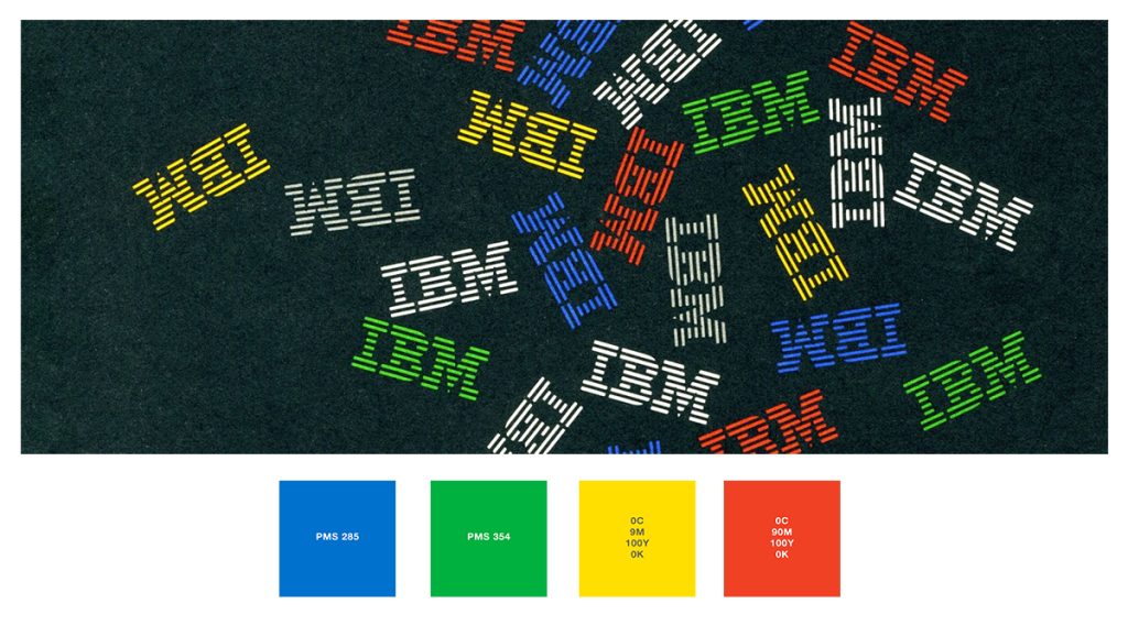 Color palette for design with IBM logos