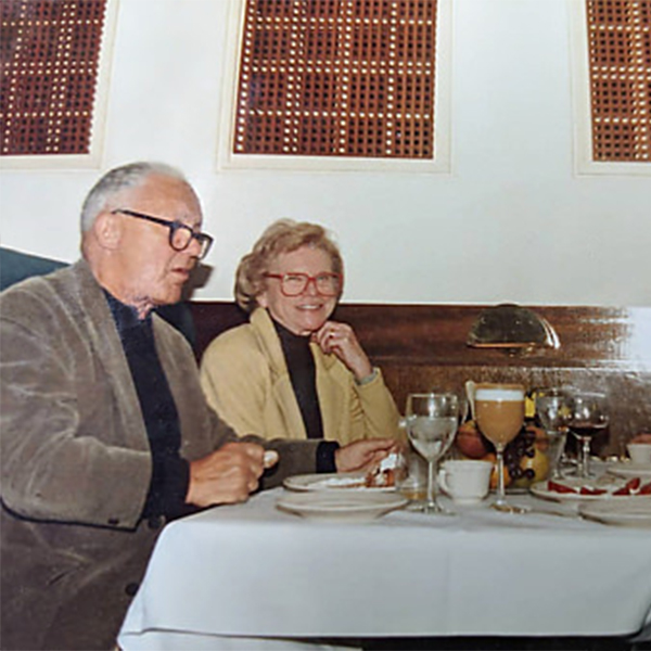 Paul and Marion Rand at a dinner