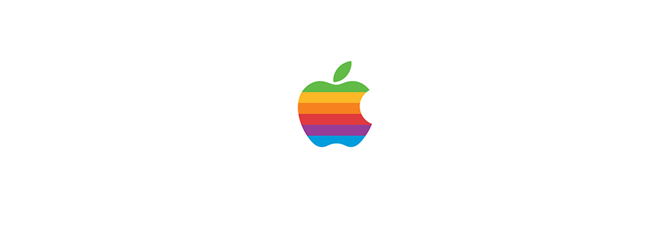 The rainbow-colored Apple logo