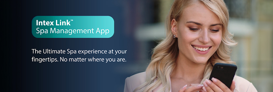 A screenshot of a woman enjoying IntexLink Spa App