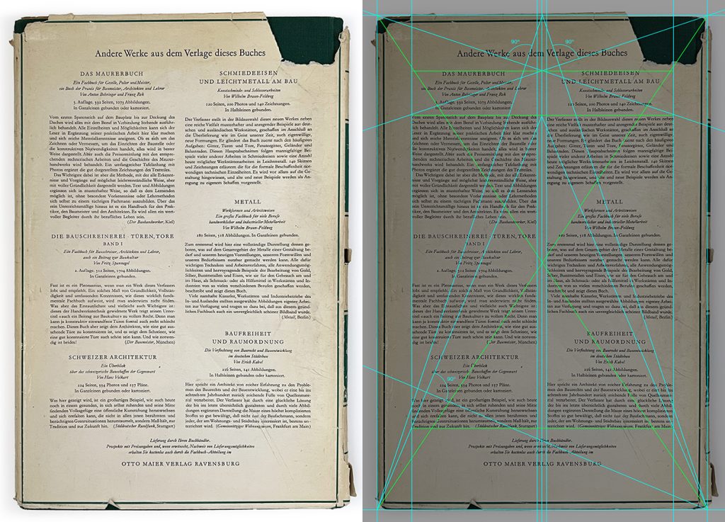 Meister Buch Der Schrift's back cover and its anatomy