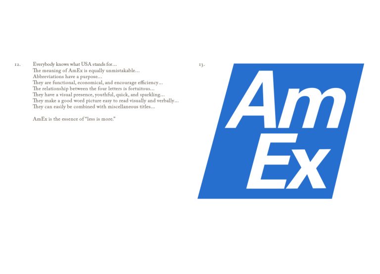 pages from Paul Rand's logo presentation for American Express